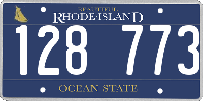 RI license plate 128773