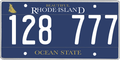 RI license plate 128777