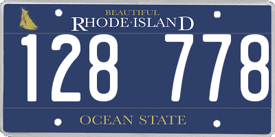 RI license plate 128778