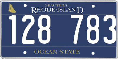 RI license plate 128783