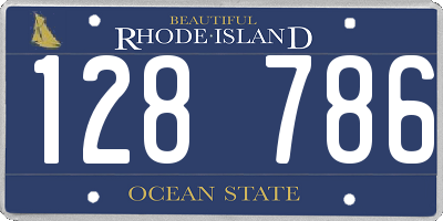 RI license plate 128786