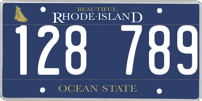 RI license plate 128789