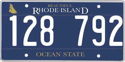 RI license plate 128792