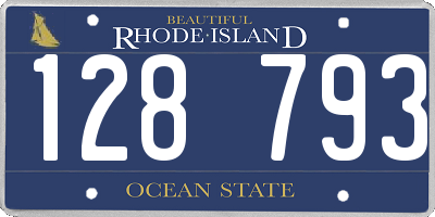 RI license plate 128793