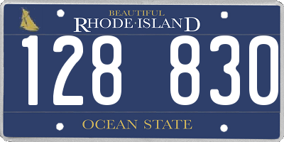 RI license plate 128830