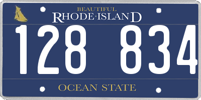 RI license plate 128834