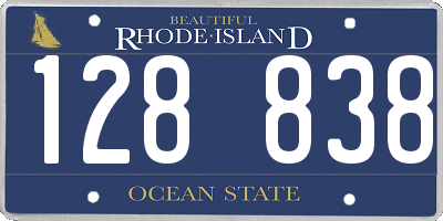 RI license plate 128838