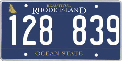 RI license plate 128839