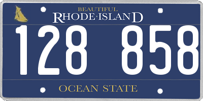 RI license plate 128858