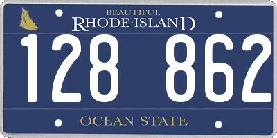 RI license plate 128862