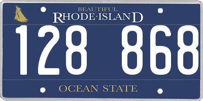 RI license plate 128868