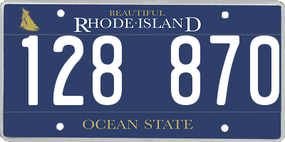 RI license plate 128870