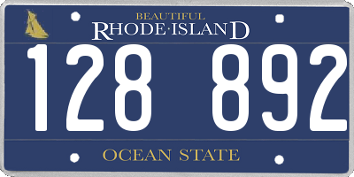 RI license plate 128892