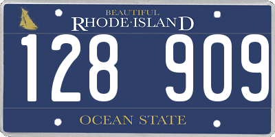 RI license plate 128909