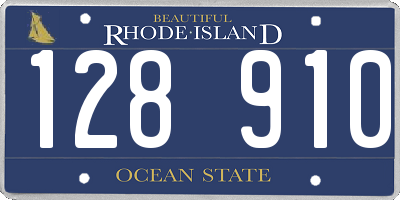 RI license plate 128910