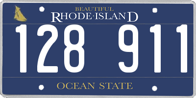 RI license plate 128911