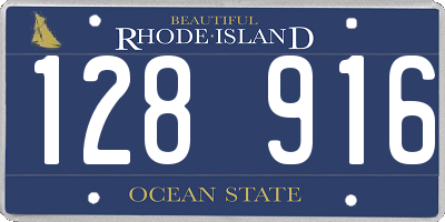 RI license plate 128916