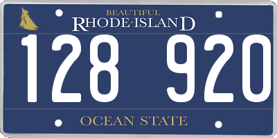 RI license plate 128920