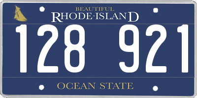 RI license plate 128921