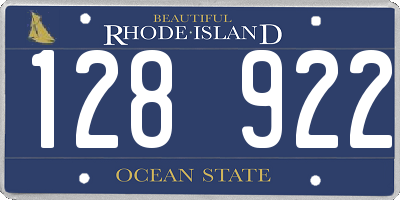 RI license plate 128922