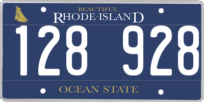 RI license plate 128928