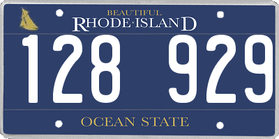 RI license plate 128929