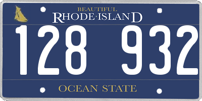 RI license plate 128932