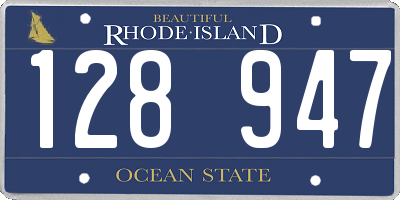 RI license plate 128947