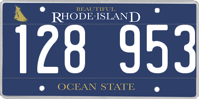 RI license plate 128953