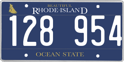 RI license plate 128954