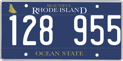 RI license plate 128955