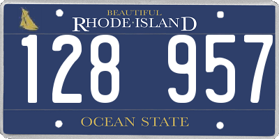 RI license plate 128957