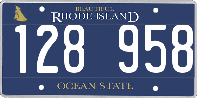 RI license plate 128958