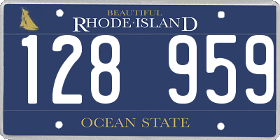 RI license plate 128959