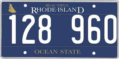 RI license plate 128960