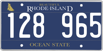 RI license plate 128965