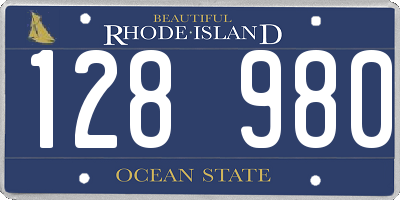 RI license plate 128980