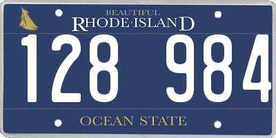 RI license plate 128984