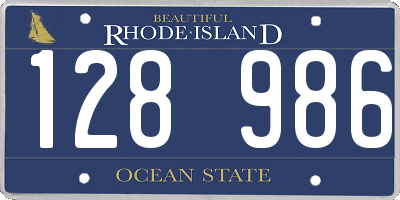 RI license plate 128986