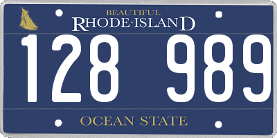 RI license plate 128989