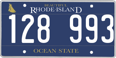 RI license plate 128993