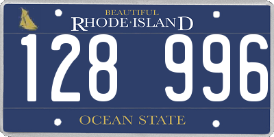 RI license plate 128996