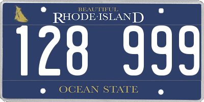 RI license plate 128999