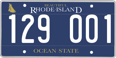 RI license plate 129001