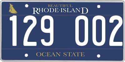 RI license plate 129002