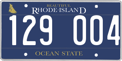 RI license plate 129004