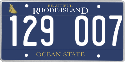 RI license plate 129007