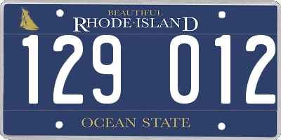 RI license plate 129012