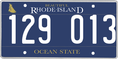 RI license plate 129013