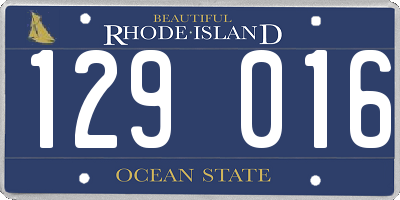 RI license plate 129016
